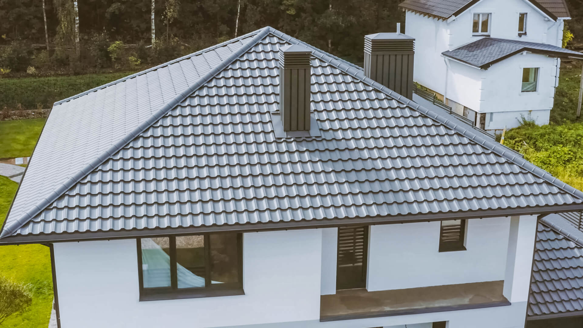 Metal roofing installed on a home